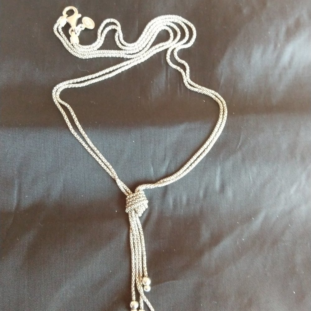 Silpada Forget Me Not Lariat Bead Knot Tie Necklace N1497